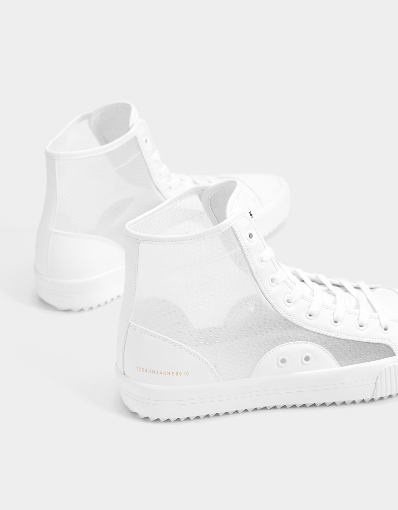 Men’s transparent high-top trainers