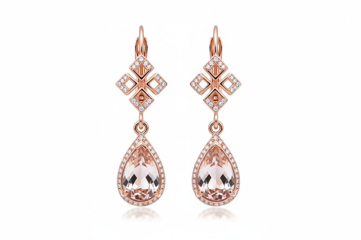 Elegant Rose Gold Stud Earrings