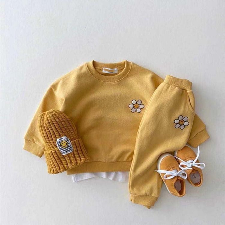 Embroidered Sunflower - Baby Wear Set