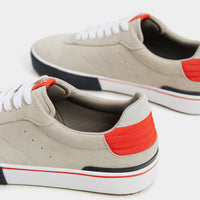 Contrast LEATHER trainers