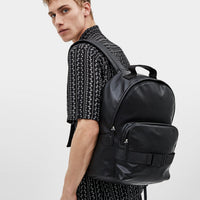 Faux leather backpack