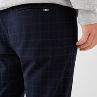 Drawstring checked jogging trousers