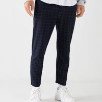 Drawstring checked jogging trousers