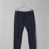 Drawstring checked jogging trousers