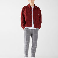 Drawstring checked jogging trousers