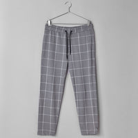 Drawstring checked jogging trousers