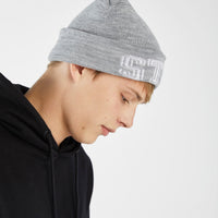 Knit beanie with print