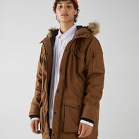 Hooded parka-style coat