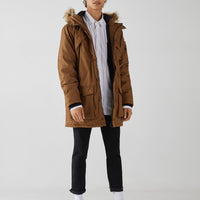 Hooded parka-style coat