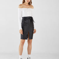 Button-up off the Shoulder Top