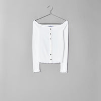 Button-up off the Shoulder Top