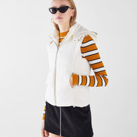 Quilted gilet with hood