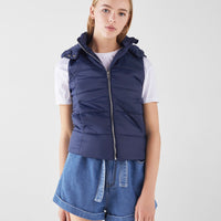 Quilted gilet with hood