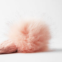 Hat with faux fur pompom