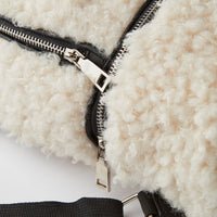 Faux shearling backpack