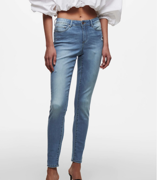 Mid Waist Denim Jeans