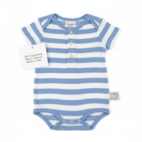 Baby Boy Striped Romper - Flat Lay