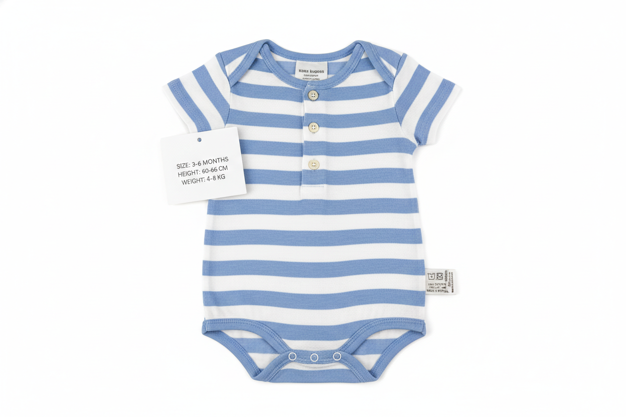Baby Boy Striped Romper - Flat Lay