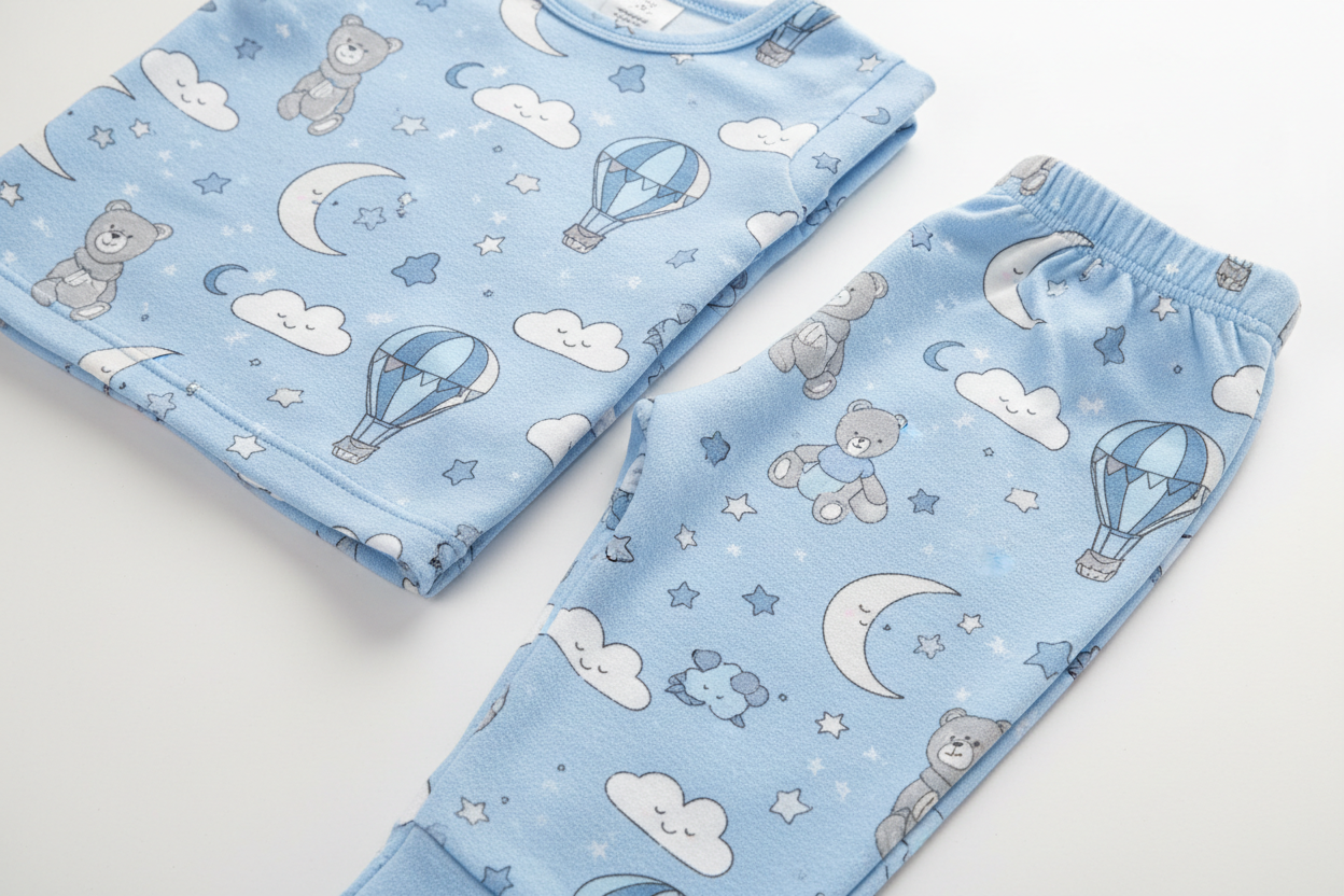 Night Suit Top - Sky Blue