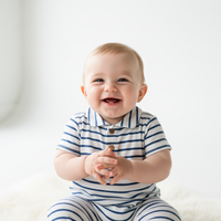 Baby Boy Striped Romper - Lifestyle