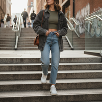 Olive Green Cropped Tank Top