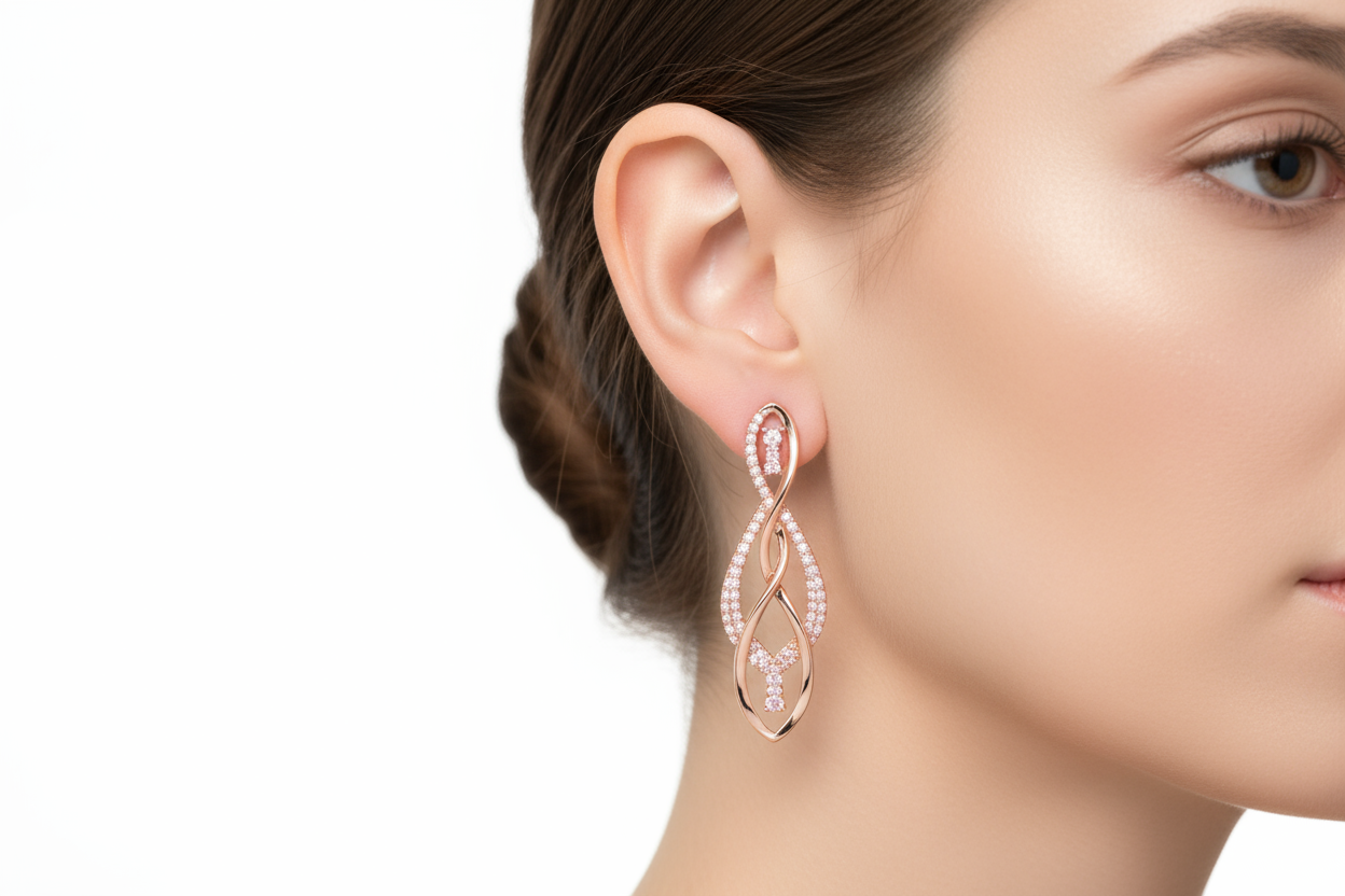 Elegant Rose Gold Stud Earrings