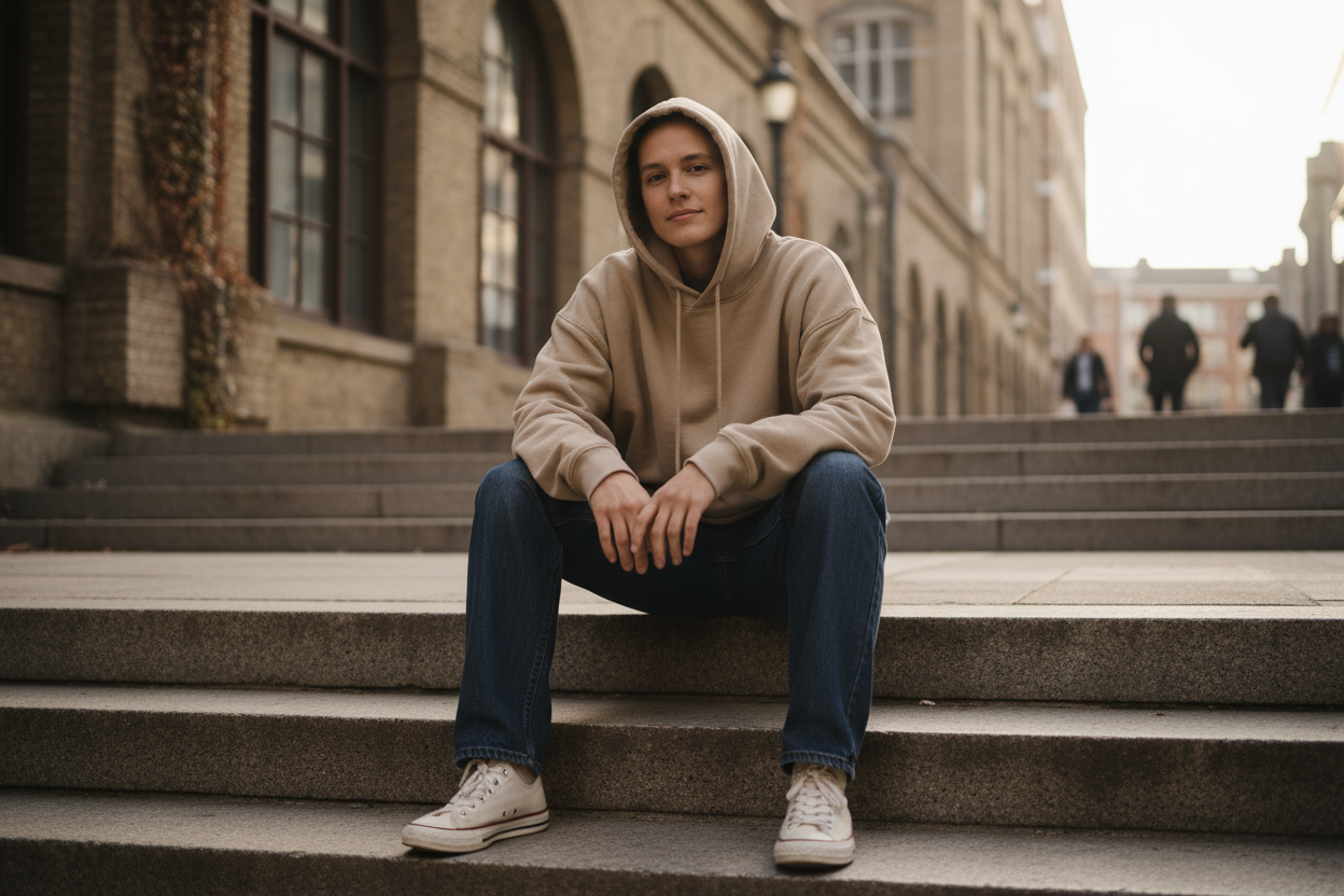 Beige Oversized Sweatshirt