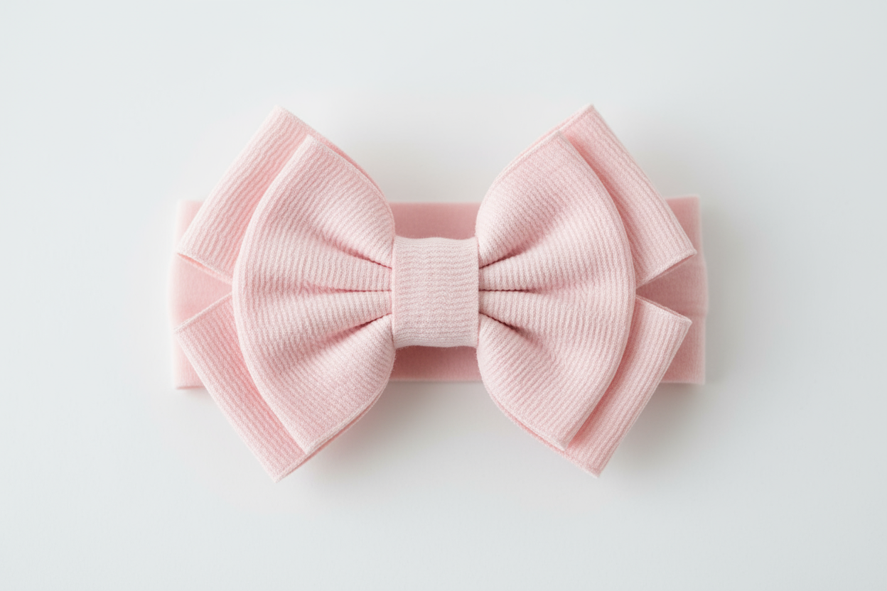 Pink Bow Headband Macro Close-up