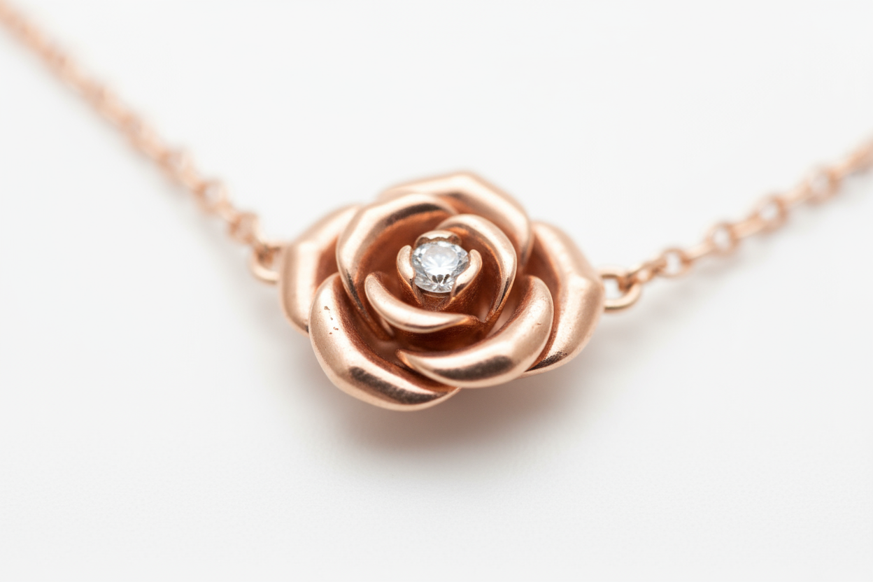 Medium Weight Rose Gold Pendant Necklace