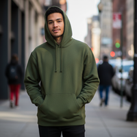 Olive Green Pullover Hoodie