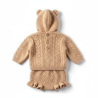 Knitted Co-ord Back View - Beige