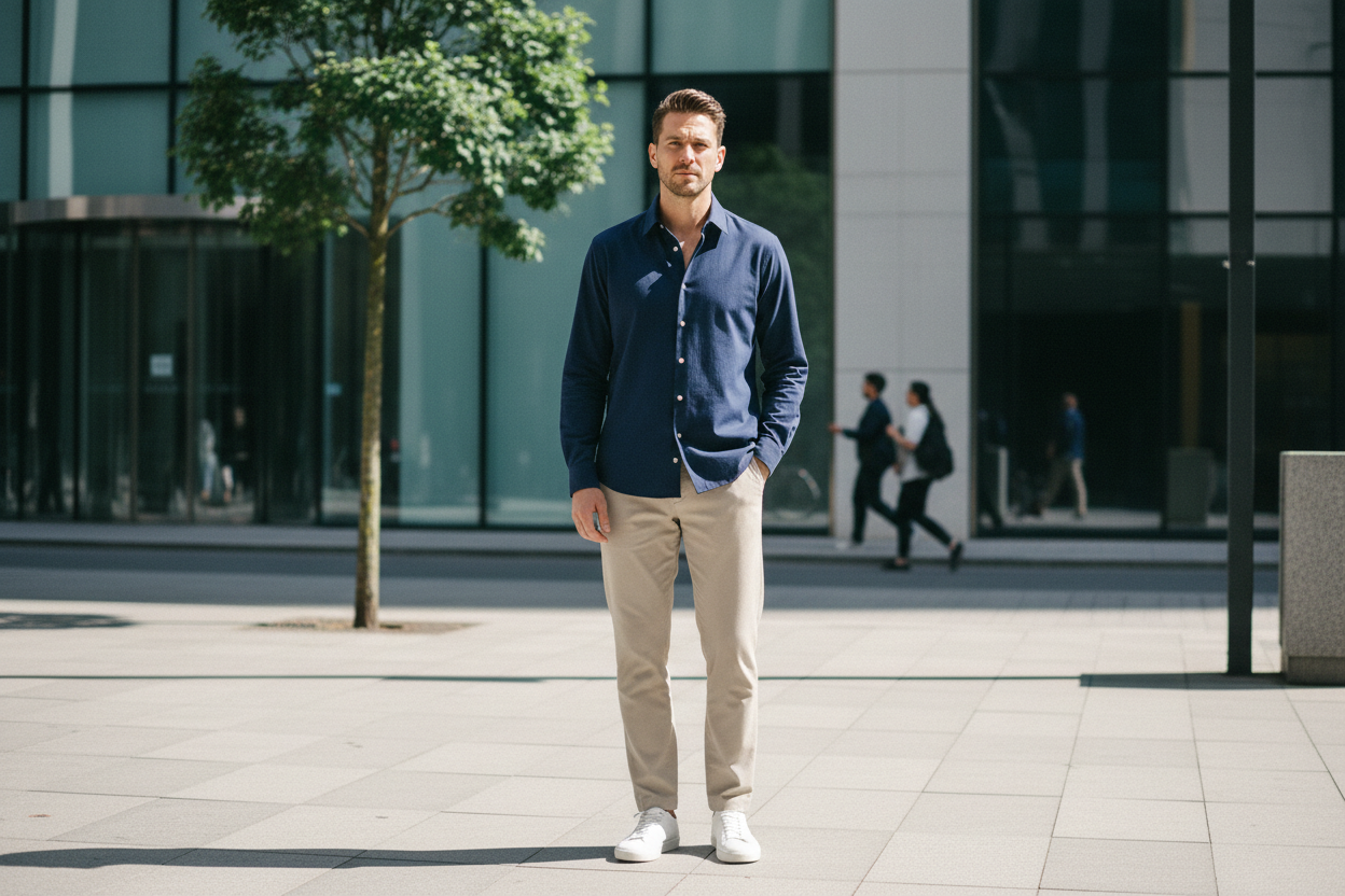 Navy Blue Casual Shirt