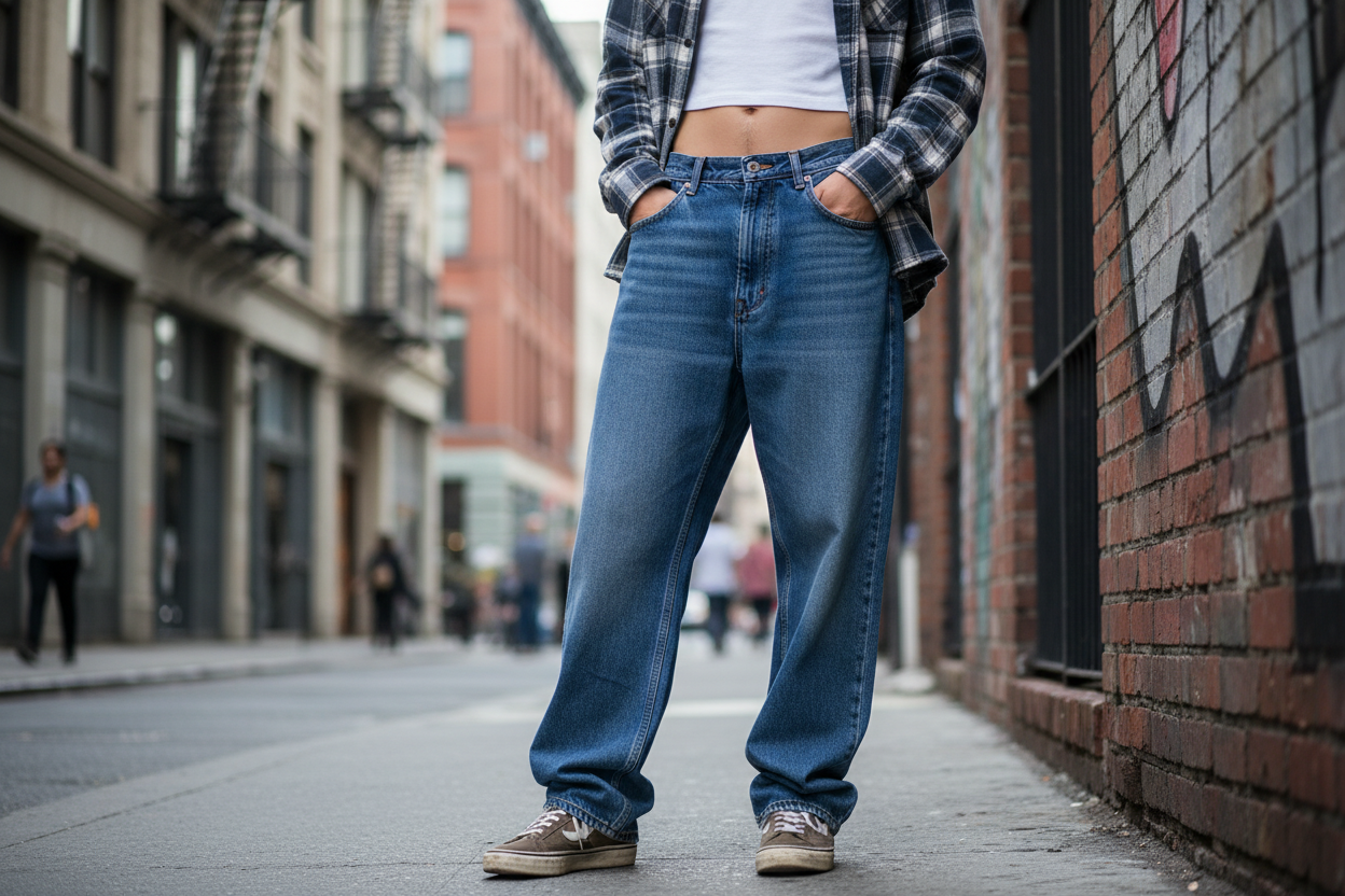 Blue Baggy Jeans