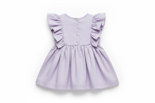 Ruffle Dress Back View - Lavender