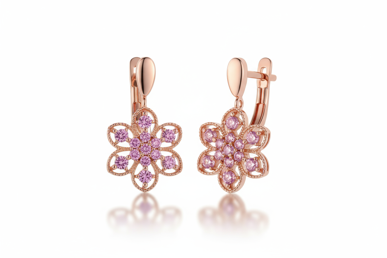 Elegant Rose Gold Stud Earrings