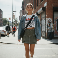 Olive Green Cargo Skirt