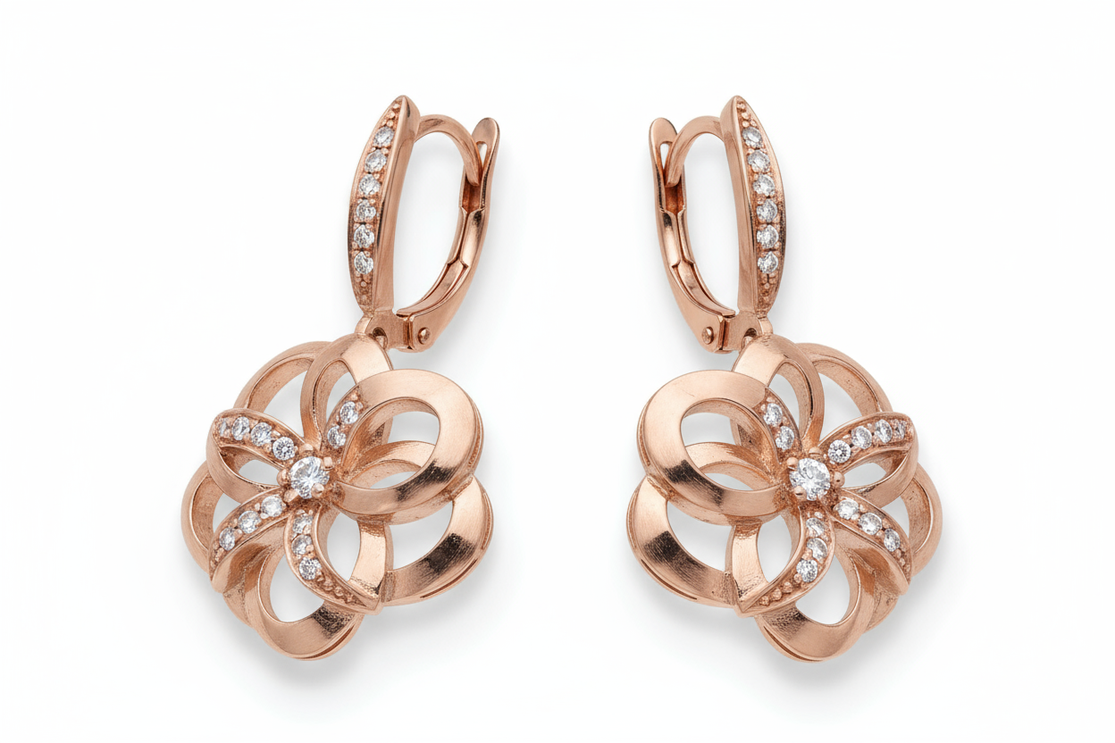 Elegant Rose Gold Stud Earrings
