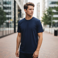 Navy Blue Minimal Plain Tee