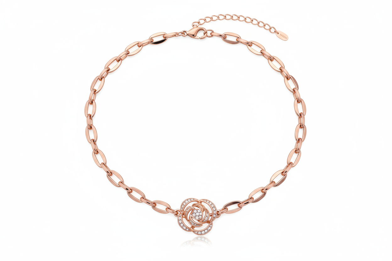 Medium Weight Rose Gold Pendant Necklace