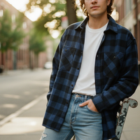 Blue Black Flannel Shirt