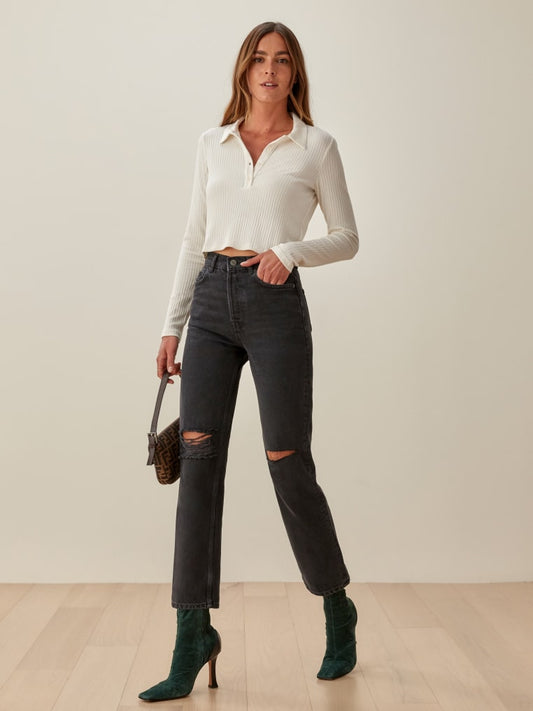 High Rise Straight Jeans