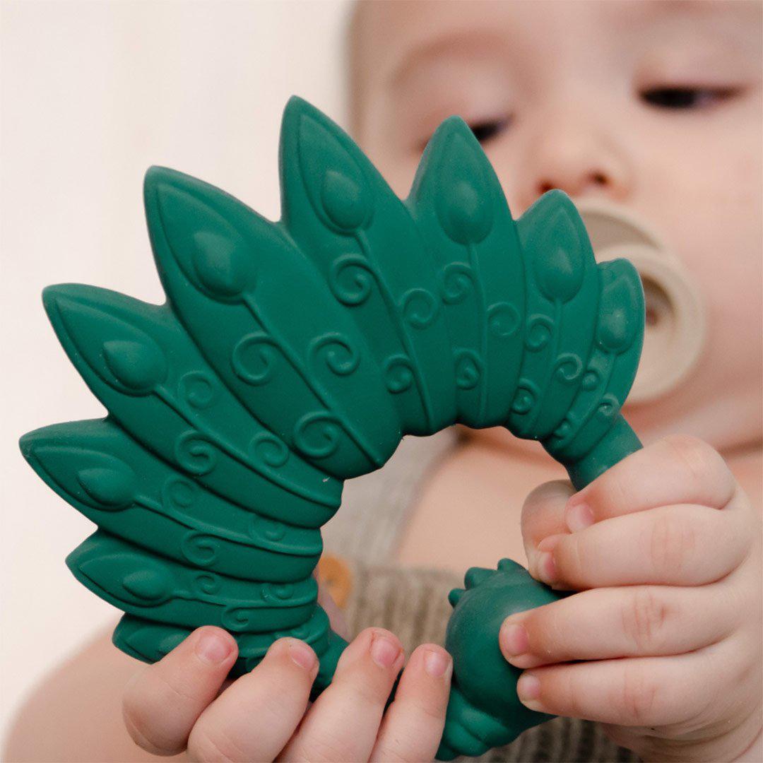 Natruba Teether - Peacock - Green