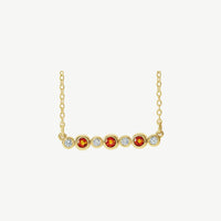 Diamond Bezel Set Bar Necklace