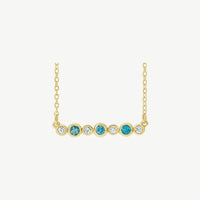 Diamond Bezel Set Bar Necklace
