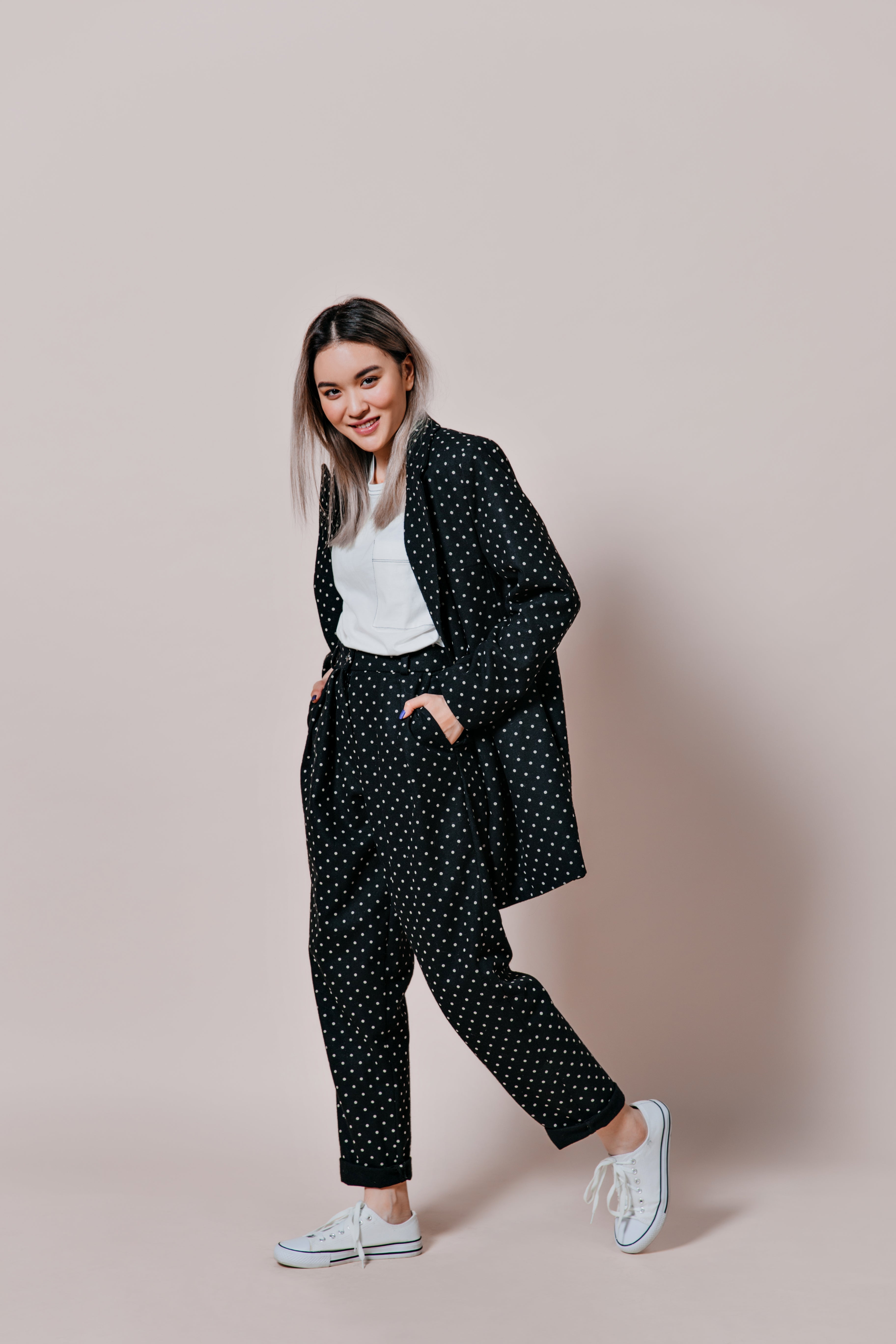Polka Dot Blazer & Trousers Set